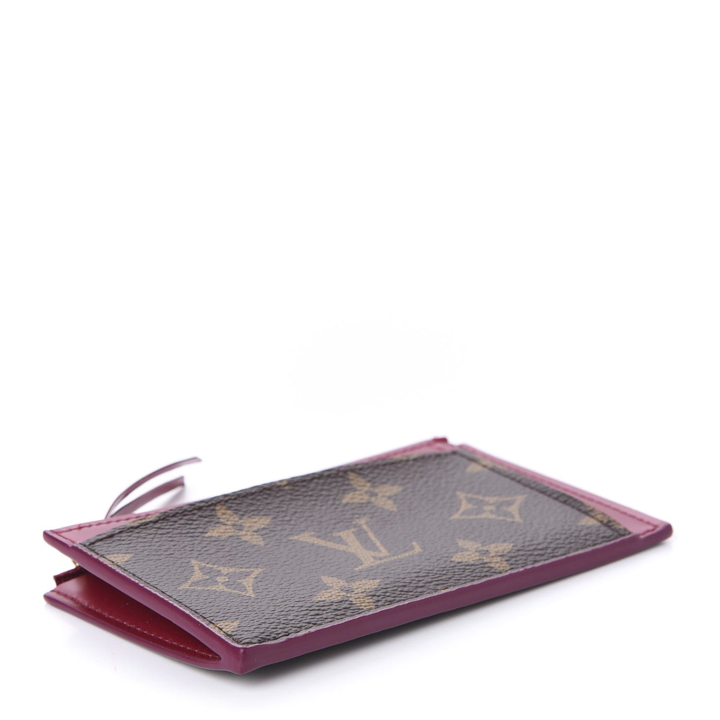 Monogram Zipped Card Holder Fuchsia