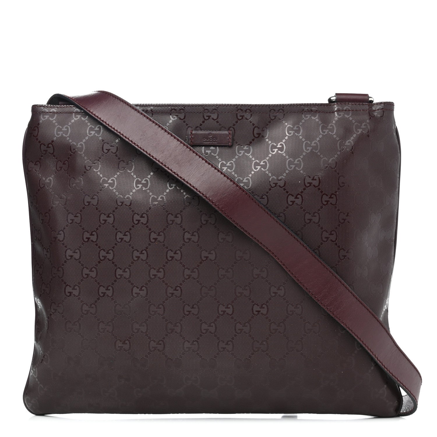 Gucci Imprime Monogram Small Flat Messenger Bag Bordeaux 1 of 11