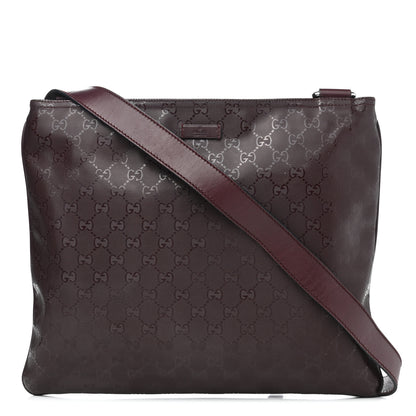 Gucci Imprime Monogram Small Flat Messenger Bag Bordeaux 1 of 11