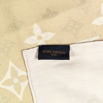 Louis Vuitton Silk Wool Monogram Spring Escape Gradient Evermore Shawl Kaki 3 of 3