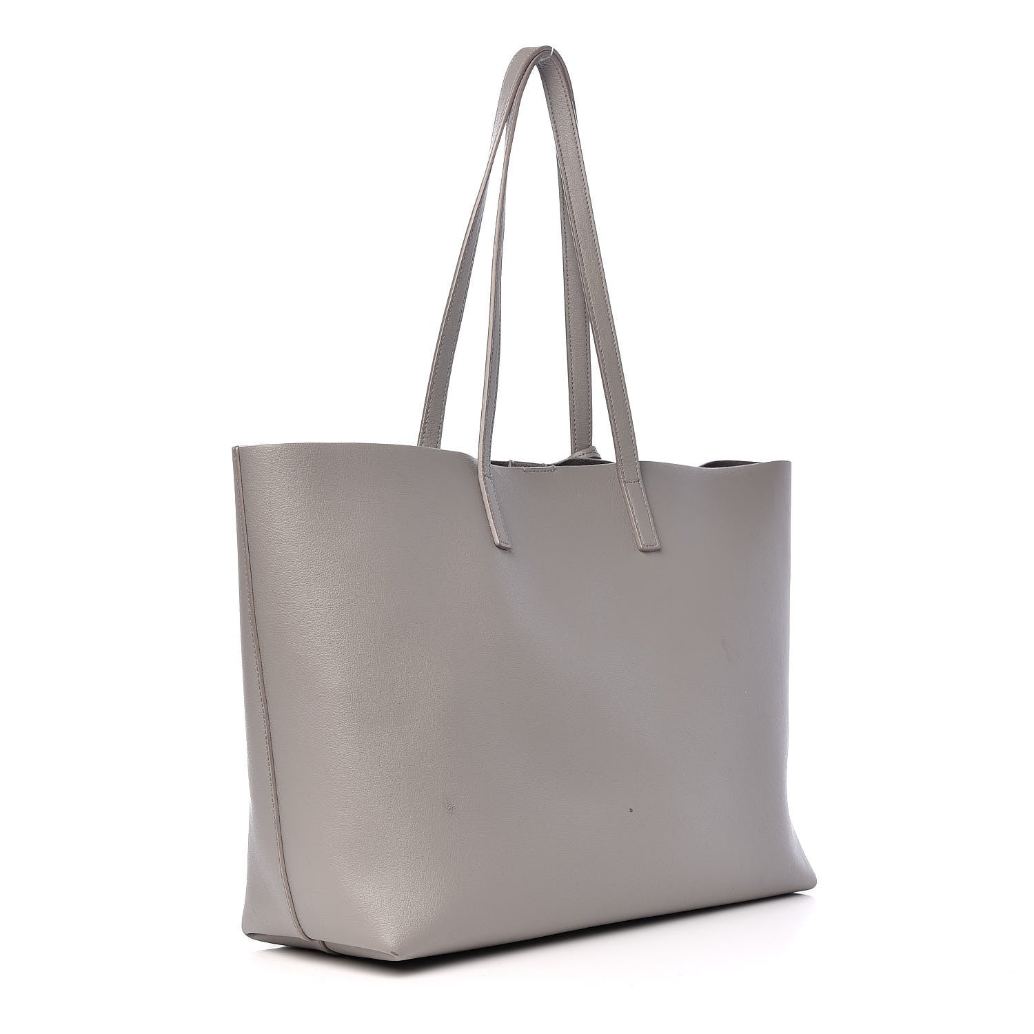 Saint Laurent Calfskin Large Shopping Tote Oyster Gray 4 of 20