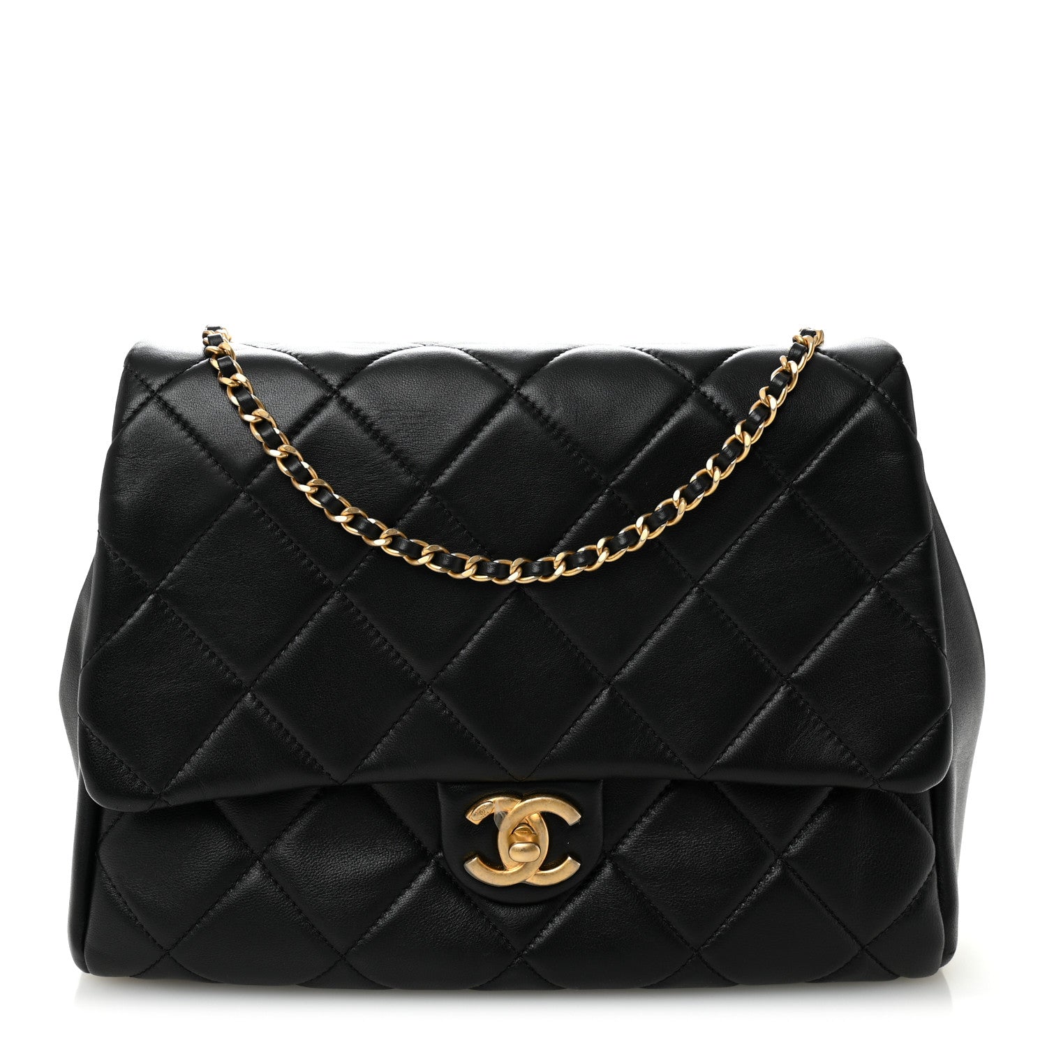 Chanel Lambskin Quilted Side Flap Black 1867178 – FASHIONPHILE