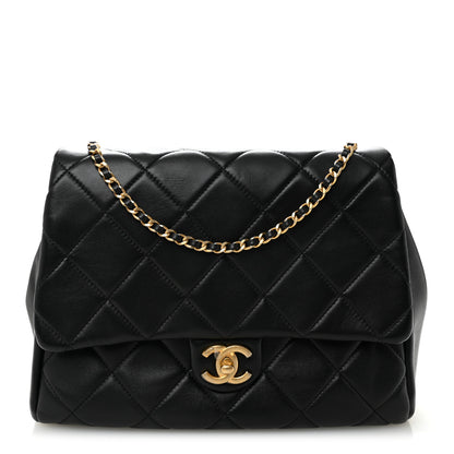 Chanel Lambskin Quilted Side Flap Black 1 of 9