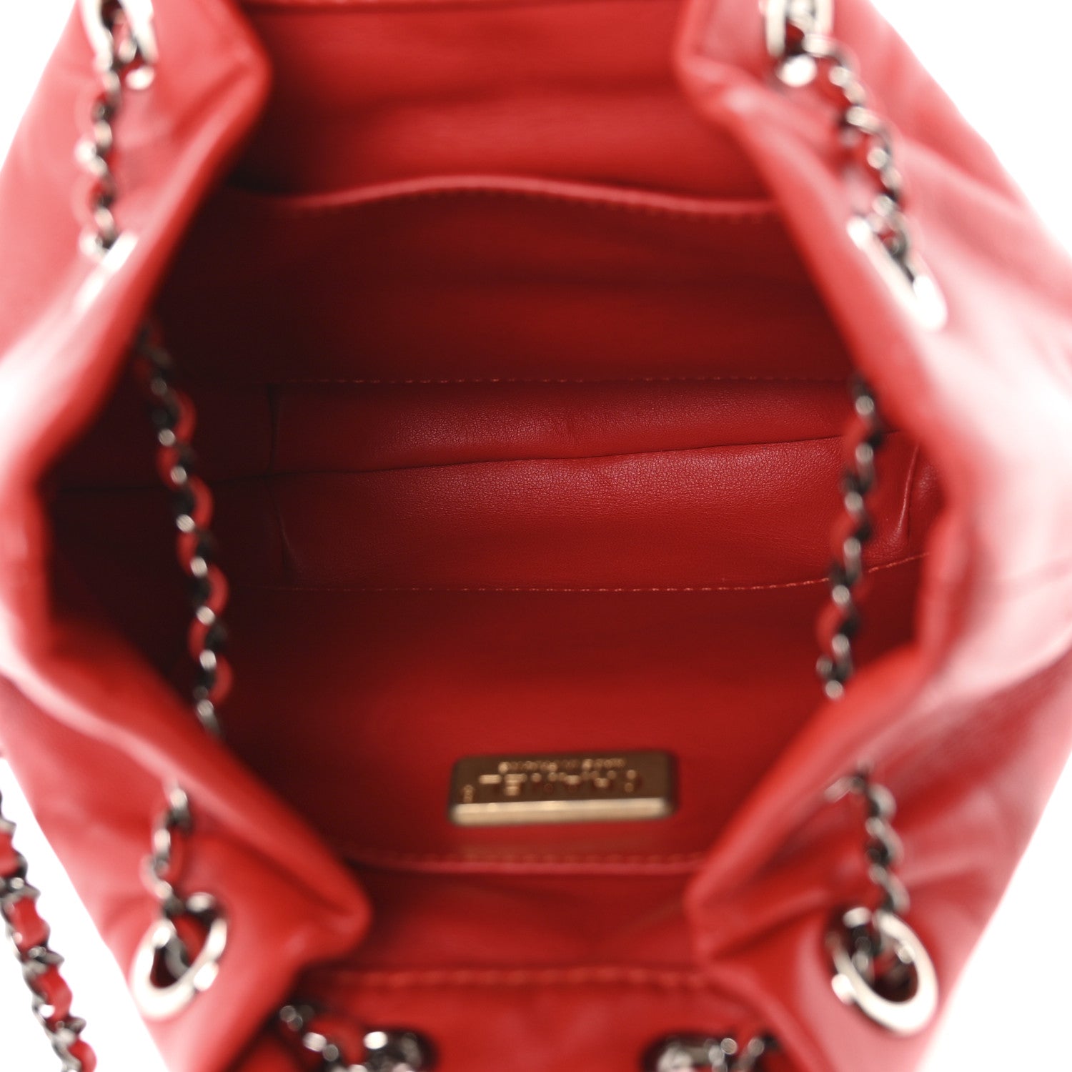 Chanel Snakeskin Calfskin Gabrielle Bucket Red 5 of 10