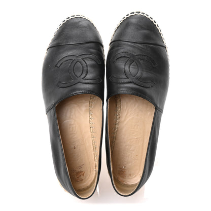Chanel Lambskin CC Espadrilles 37 Black 2 of 9