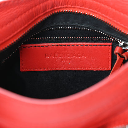 Balenciaga Matte Goatskin Rubber Covered Classic Hardware Mini City Rouge Coquelicot Rouge Braise 6 of 9