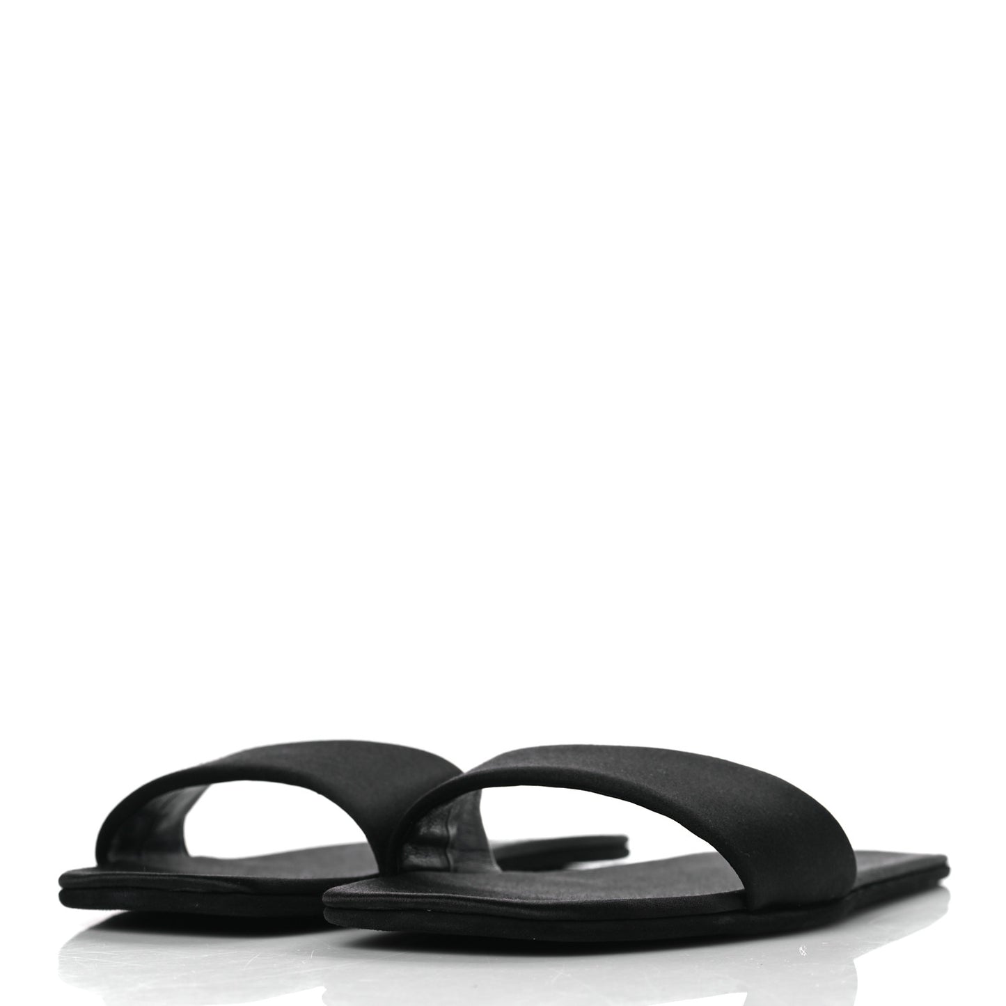 Satin Travel Slide Sandals M 37.5 38.5 Black