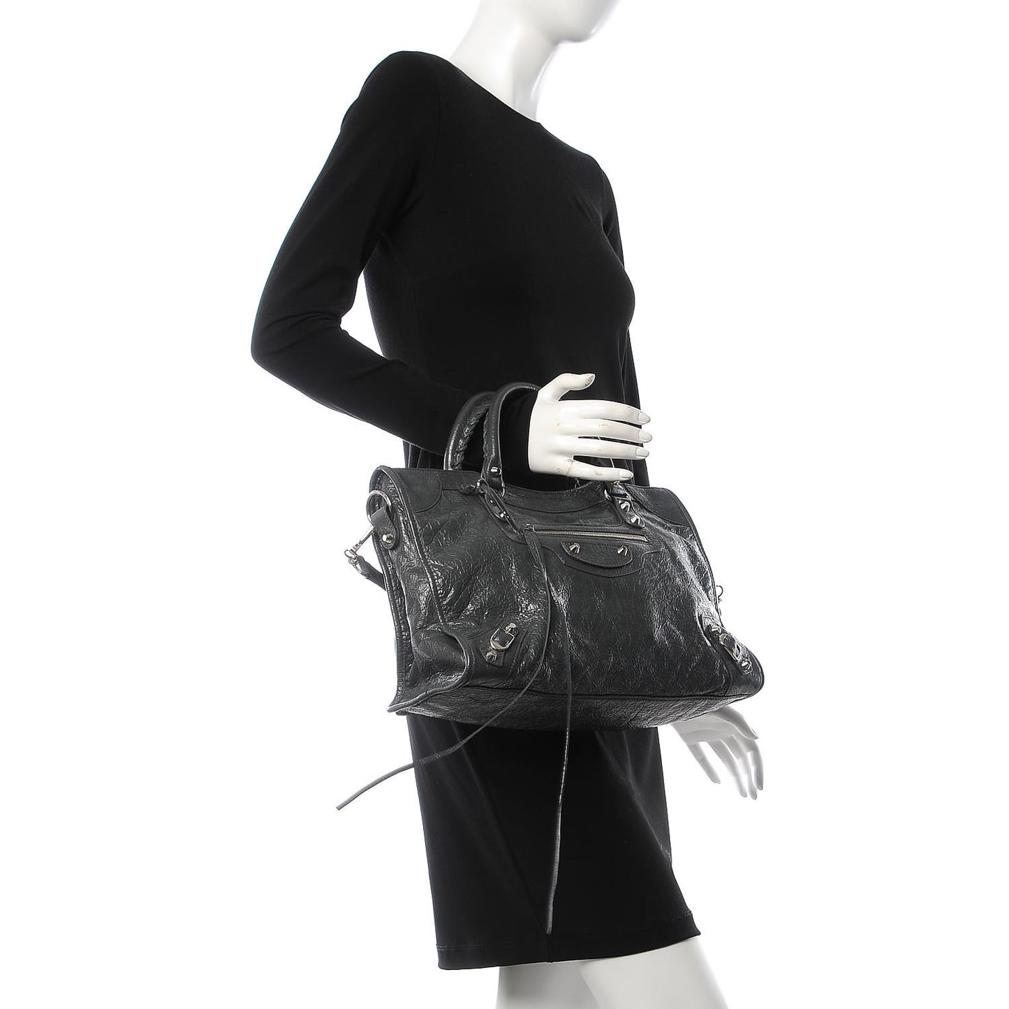 Agneau Classic Silver Hardware City Gris Fossile Anthracite