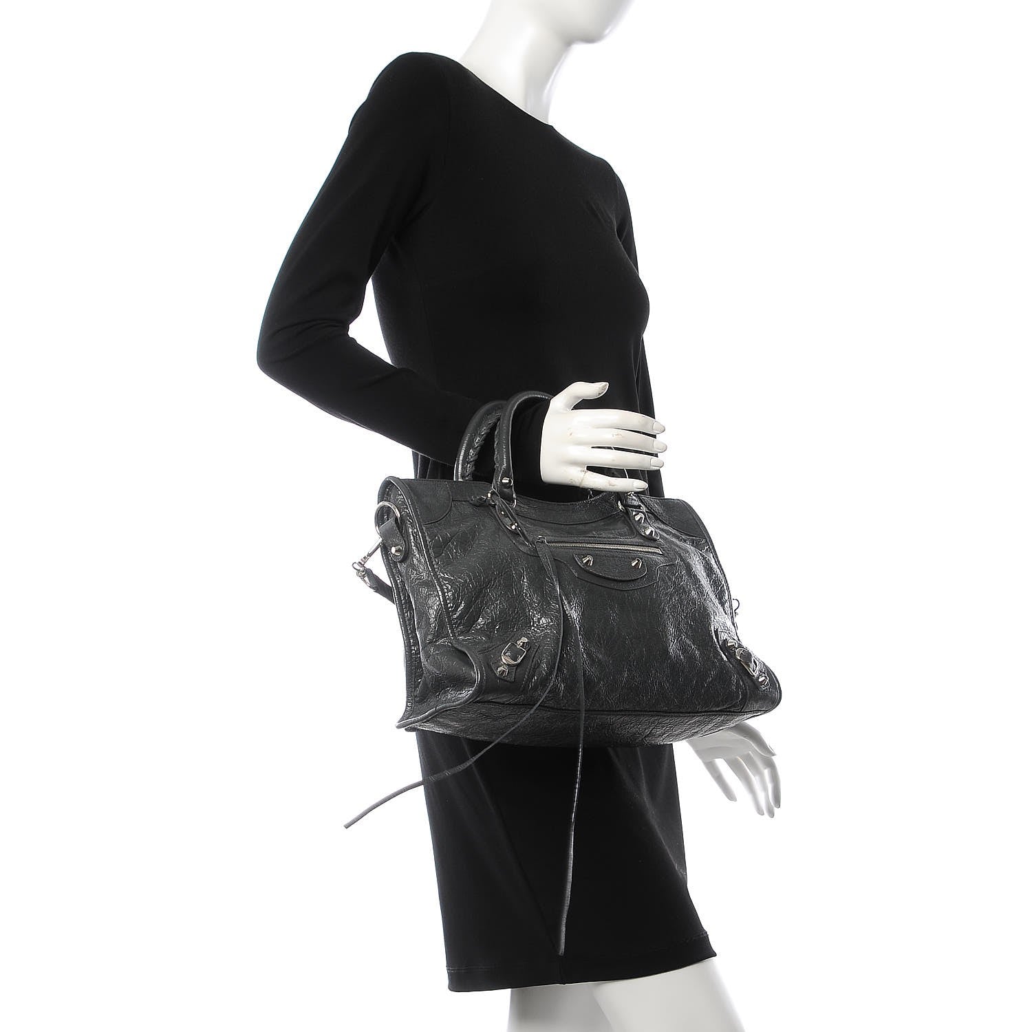 Balenciaga Agneau Classic Silver Hardware City Gris Fossile Anthracite 3 of 12