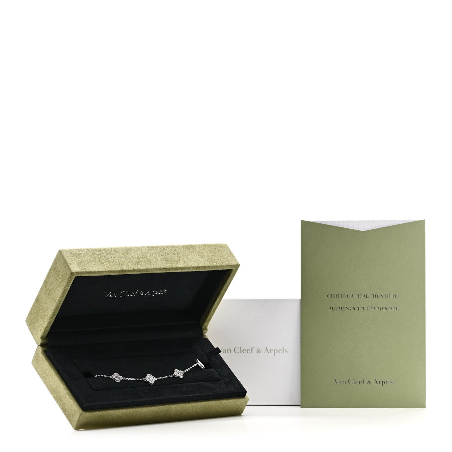 18K White Gold Diamond 6 Motifs Sweet Alhambra Bracelet