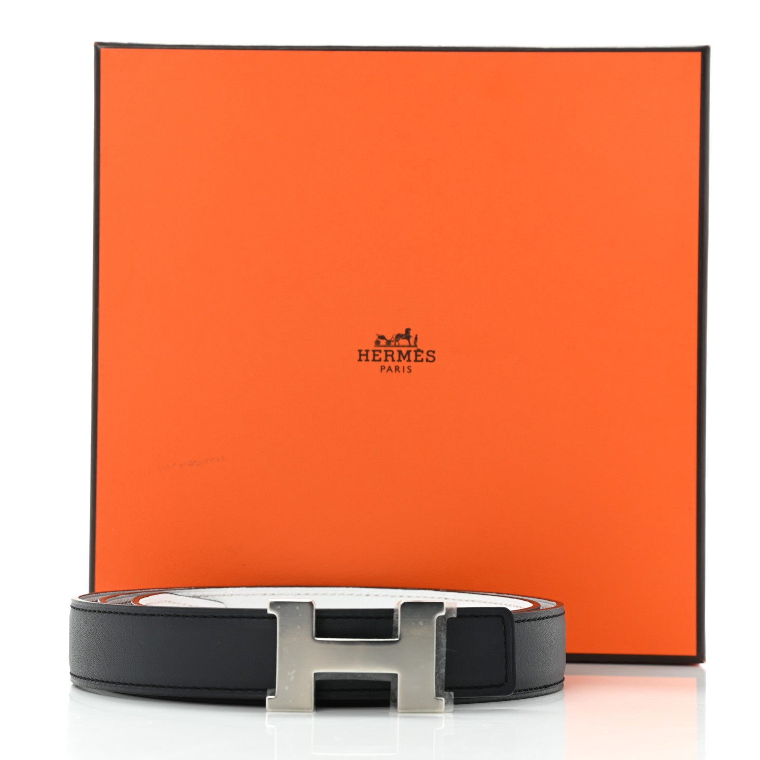 Hermes Swift Epsom 24mm Mini Constance H Belt 90 Bleu Indigo White 6 of 6