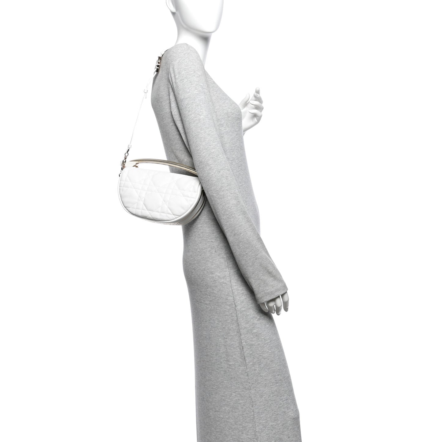 Lambskin Cannage Small Dior Vibe Hobo Bag Latte