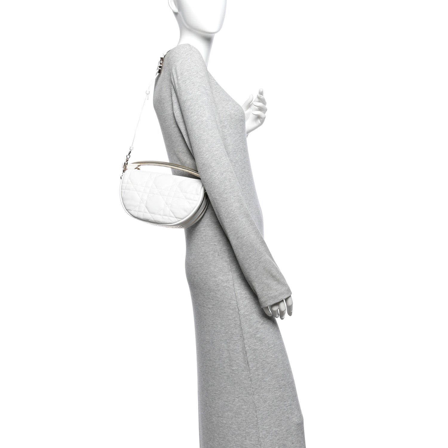 Christian Dior Lambskin Cannage Small Dior Vibe Hobo Bag Latte 2 of 11