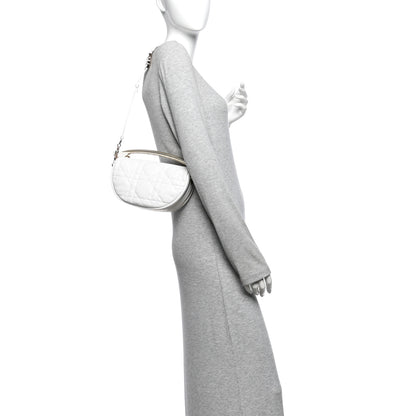 Christian Dior Lambskin Cannage Small Dior Vibe Hobo Bag Latte 2 of 11