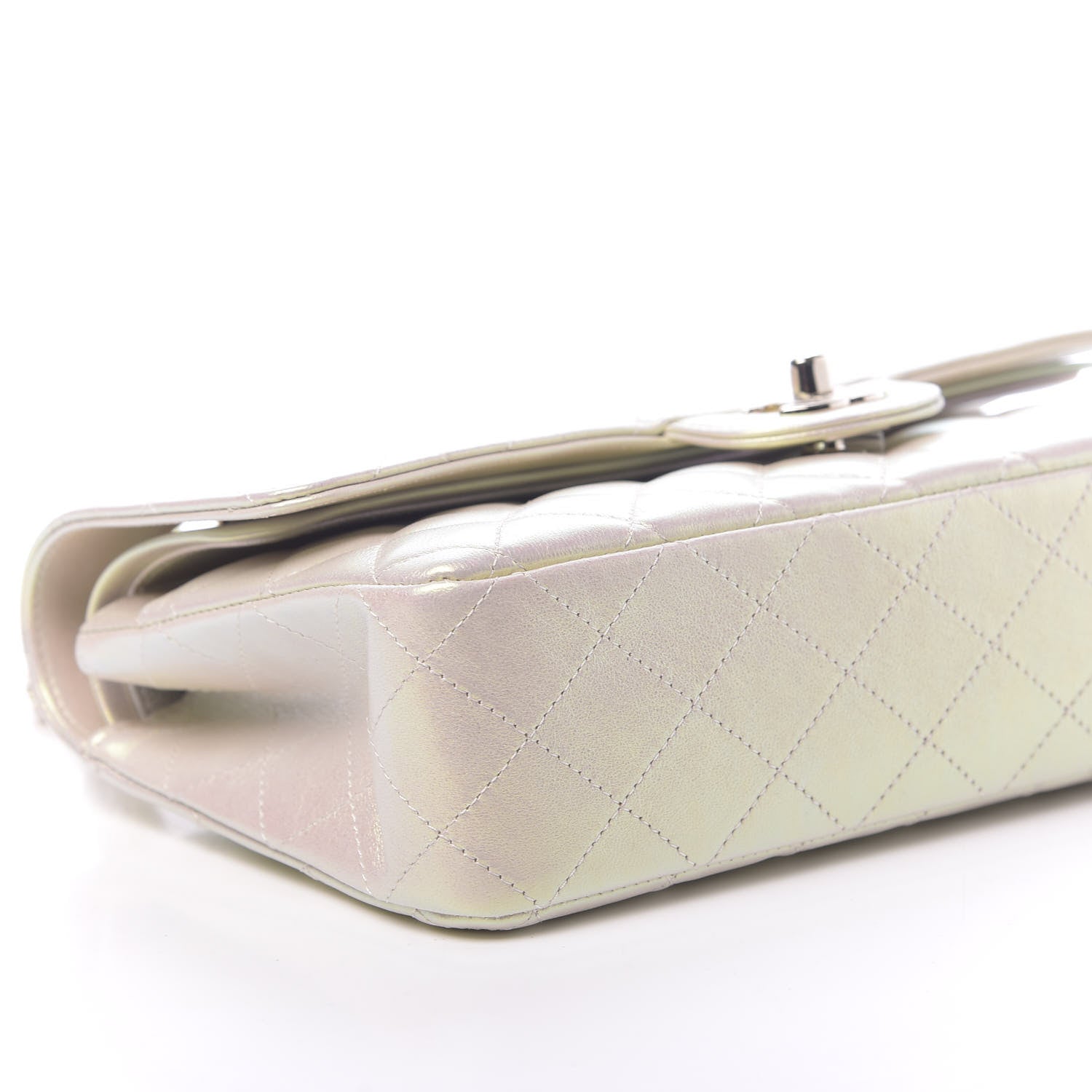 Chanel Iridescent Lambskin Quilted Medium Double Flap Ivory 8 of 11