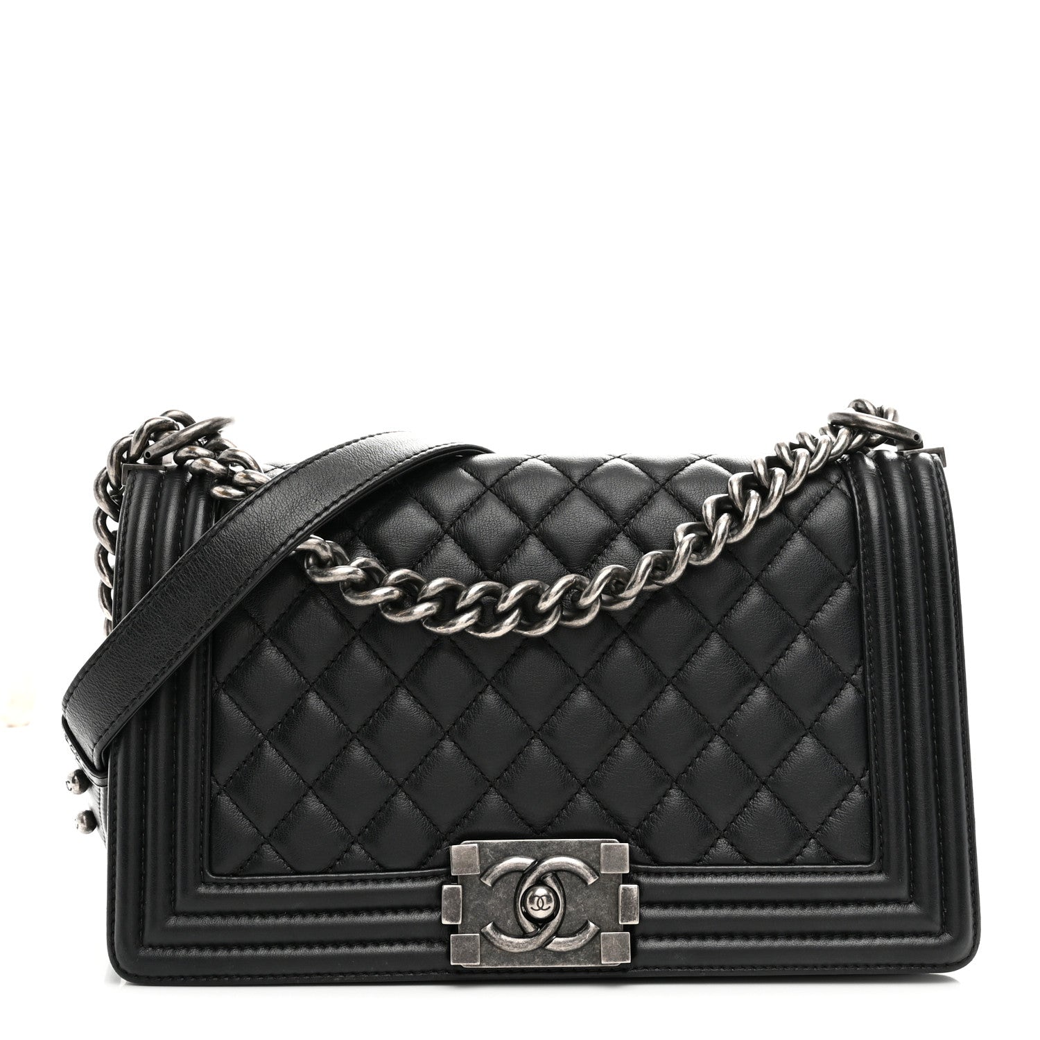 Chanel Calfskin Quilted Medium Boy Flap Black 1 of 10