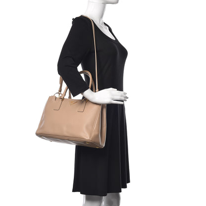 Prada Saffiano Lux Small Tote Sabbia 2 of 15