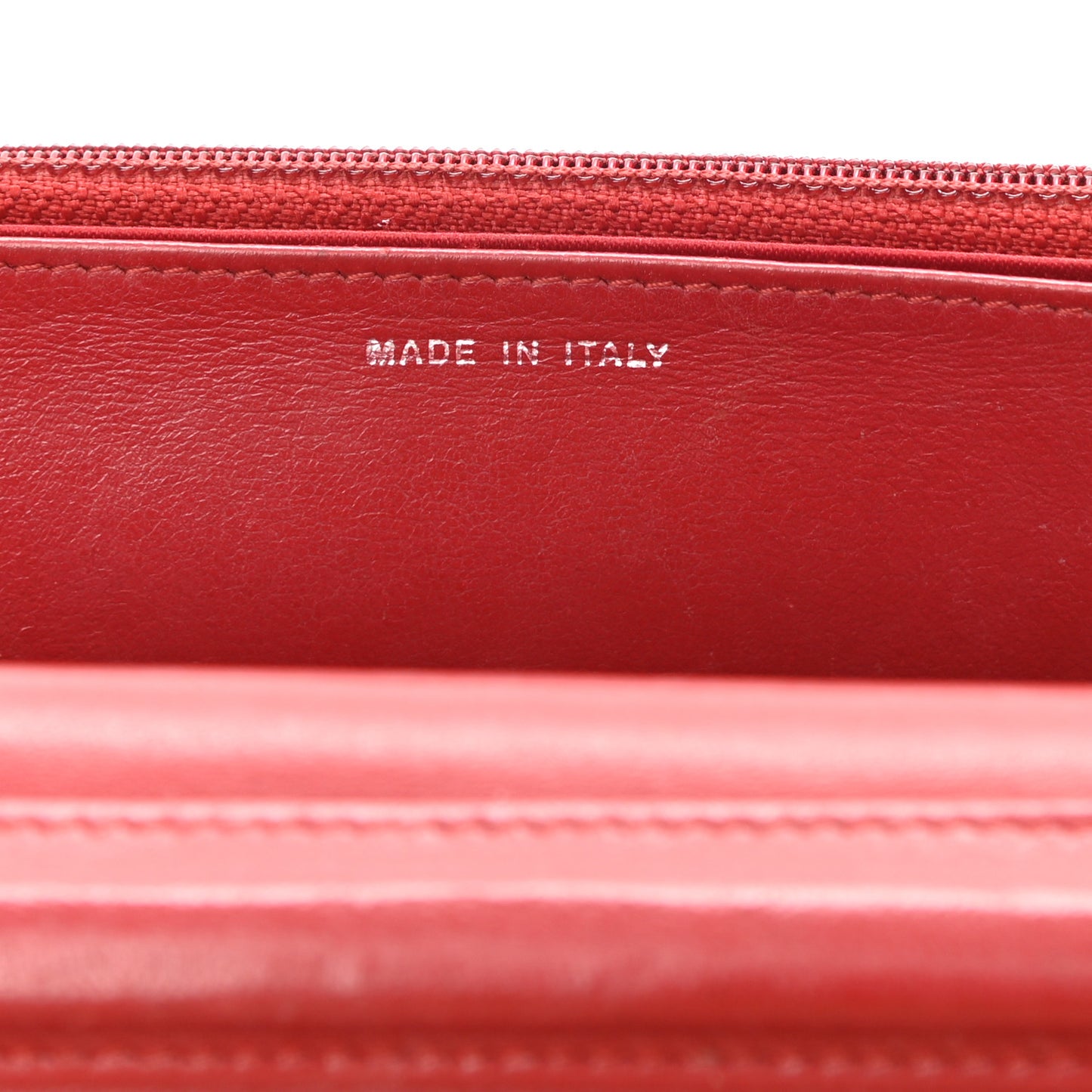 Lambskin Camellia Embossed Wallet On Chain WOC Red