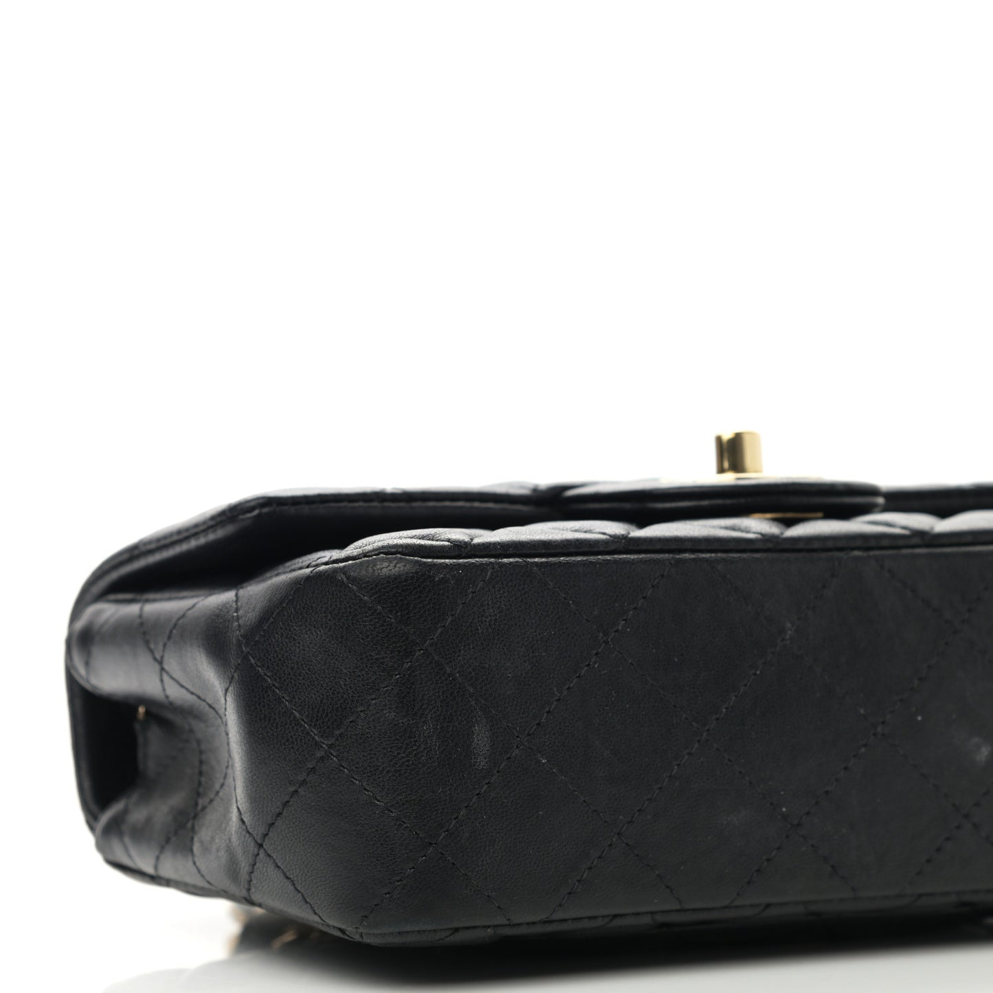 Lambskin Quilted Mini Rectangular Flap Black