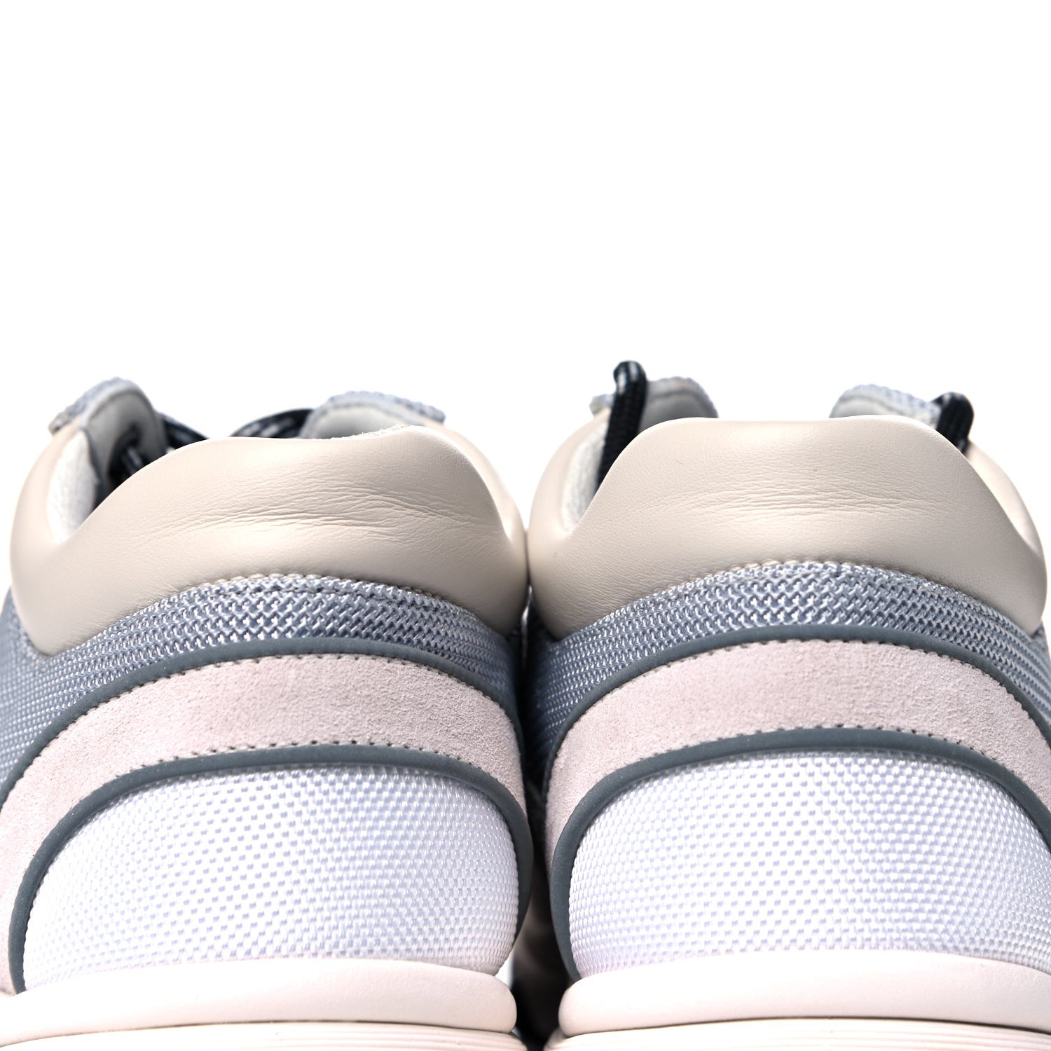 Chanel Nylon Suede Calfskin Womens CC Sneakers 40 Grey White Pink 8 of 9