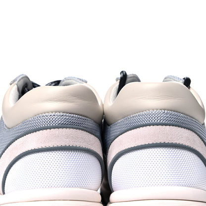 Chanel Nylon Suede Calfskin Womens CC Sneakers 40 Grey White Pink 8 of 9