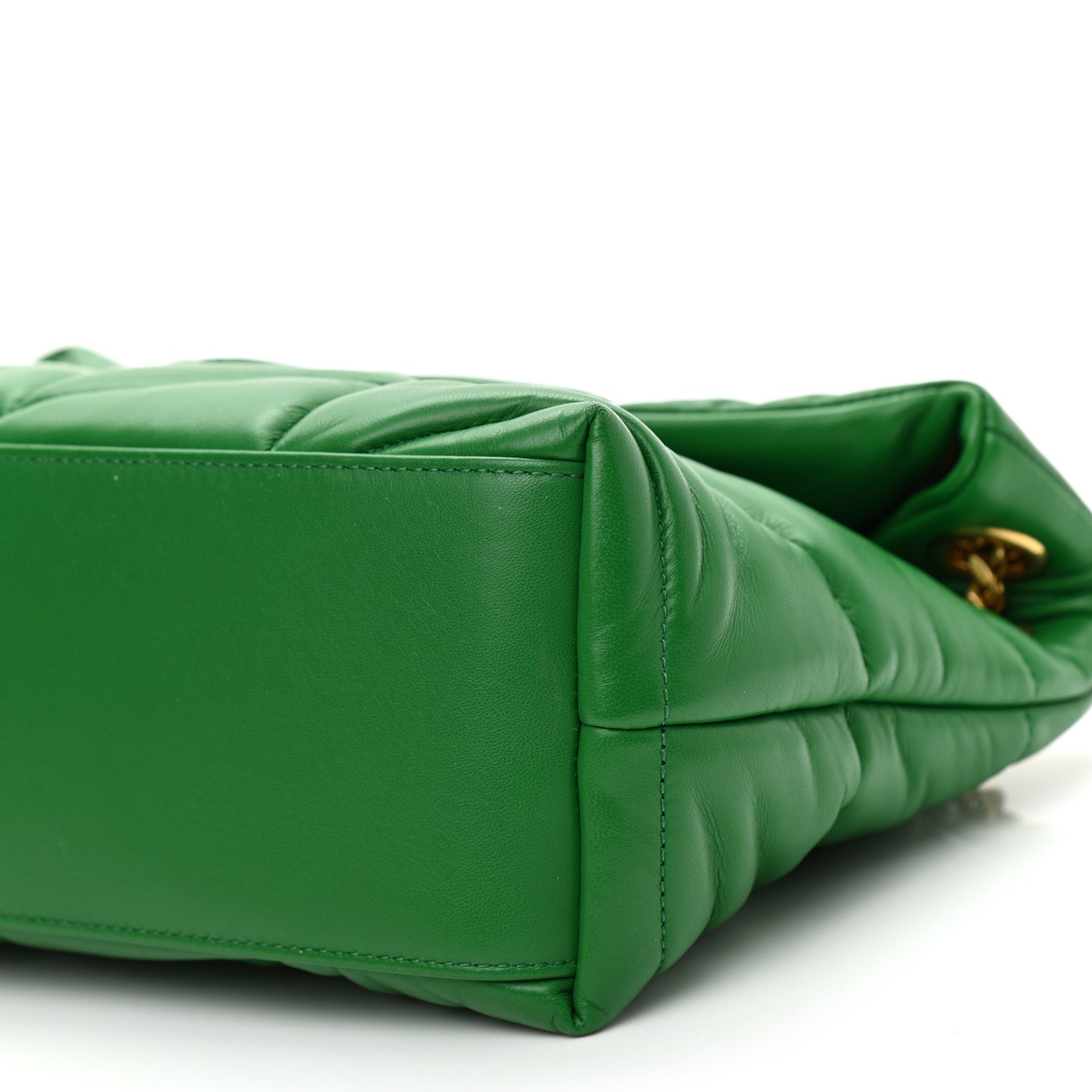 Lambskin Quilted Small Loulou Puffer Monogram Chain Satchel New Vert