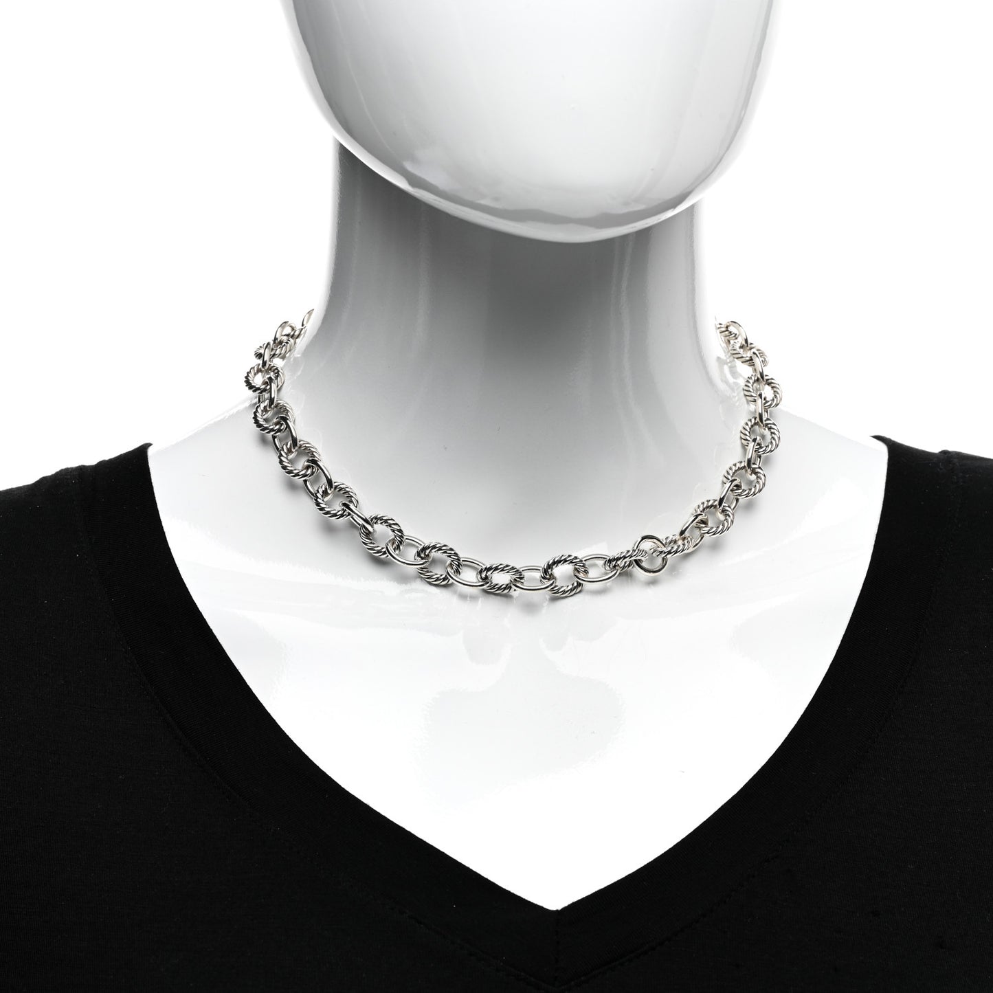 Sterling Silver 10mm Medium Oval Link Necklace