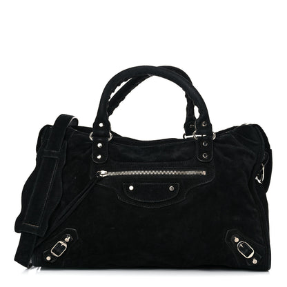 Balenciaga Baby Daim Suede Classic Silver Hardware City Black 1 of 35