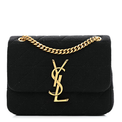 Saint Laurent Jersey Wool Patchwork Monogram Mini Jamie Baguette Black 1 of 9