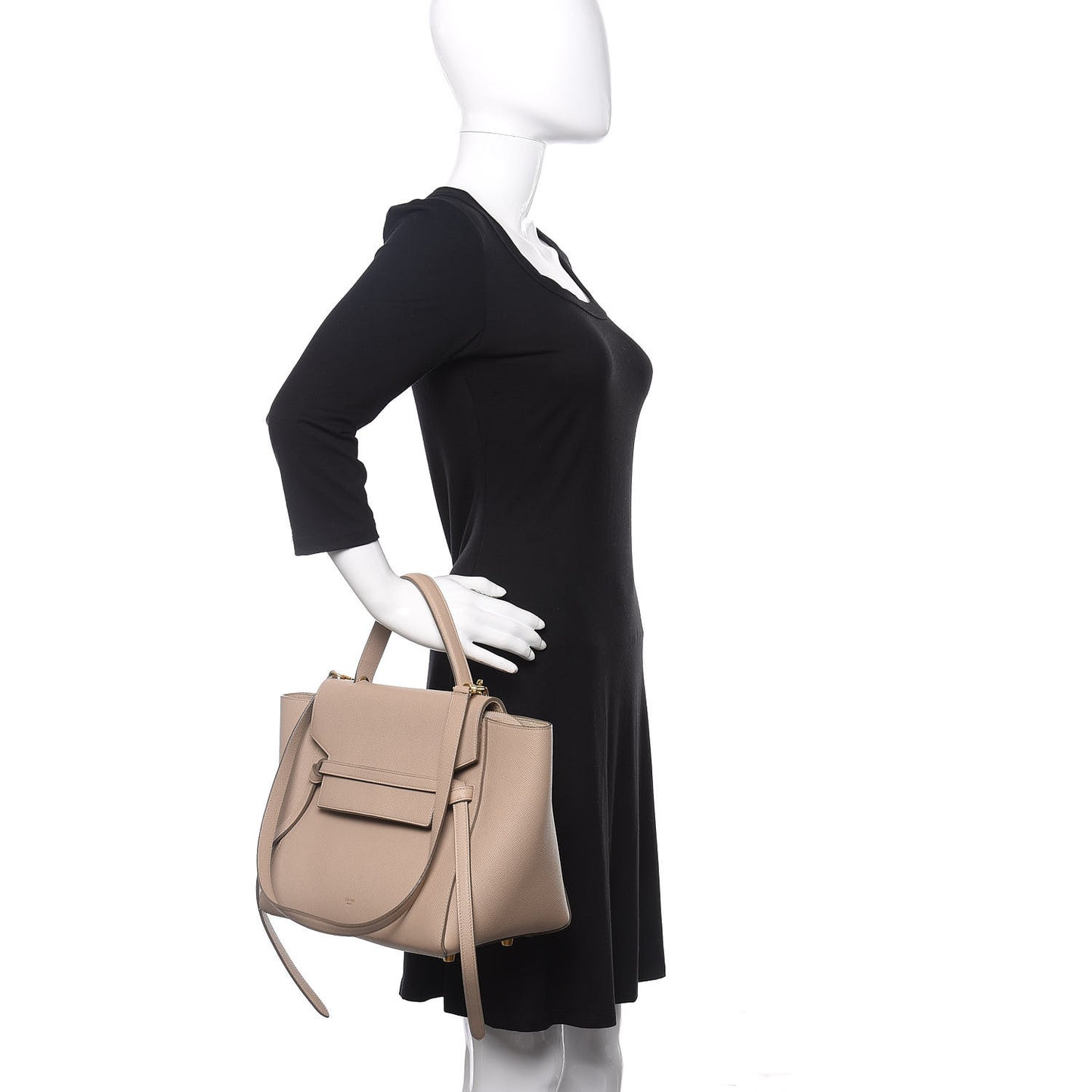 Grained Calfskin Mini Belt Bag Light Taupe