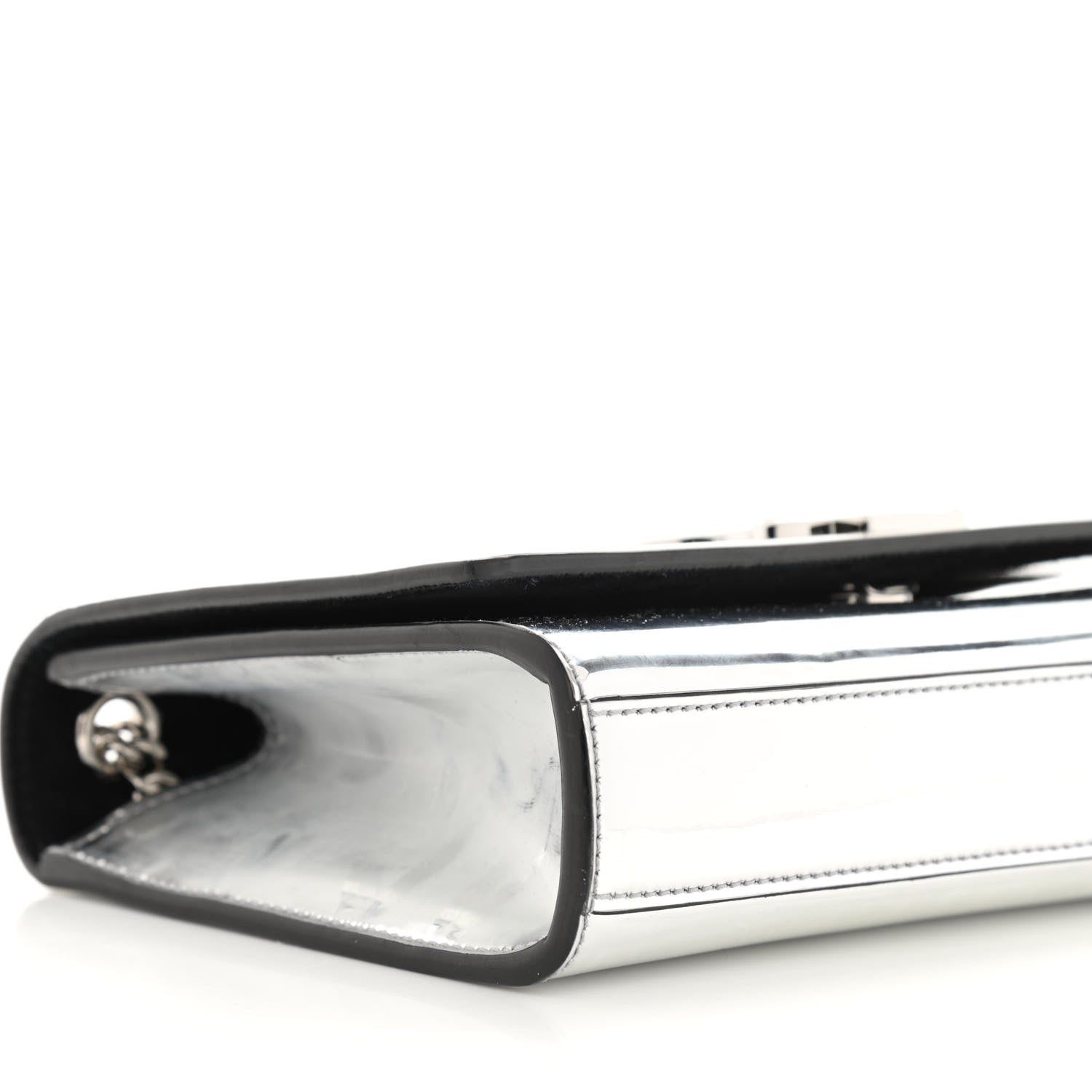 Saint Laurent Vinyl Mirror Small Classic Monogram Kate Satchel Argento 7 of 8