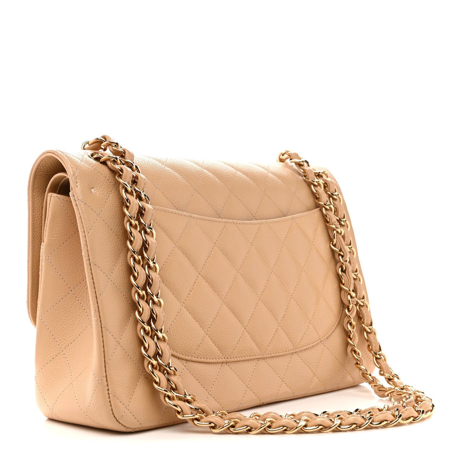 Chanel Caviar Quilted Jumbo Double Flap Beige 3 of 13