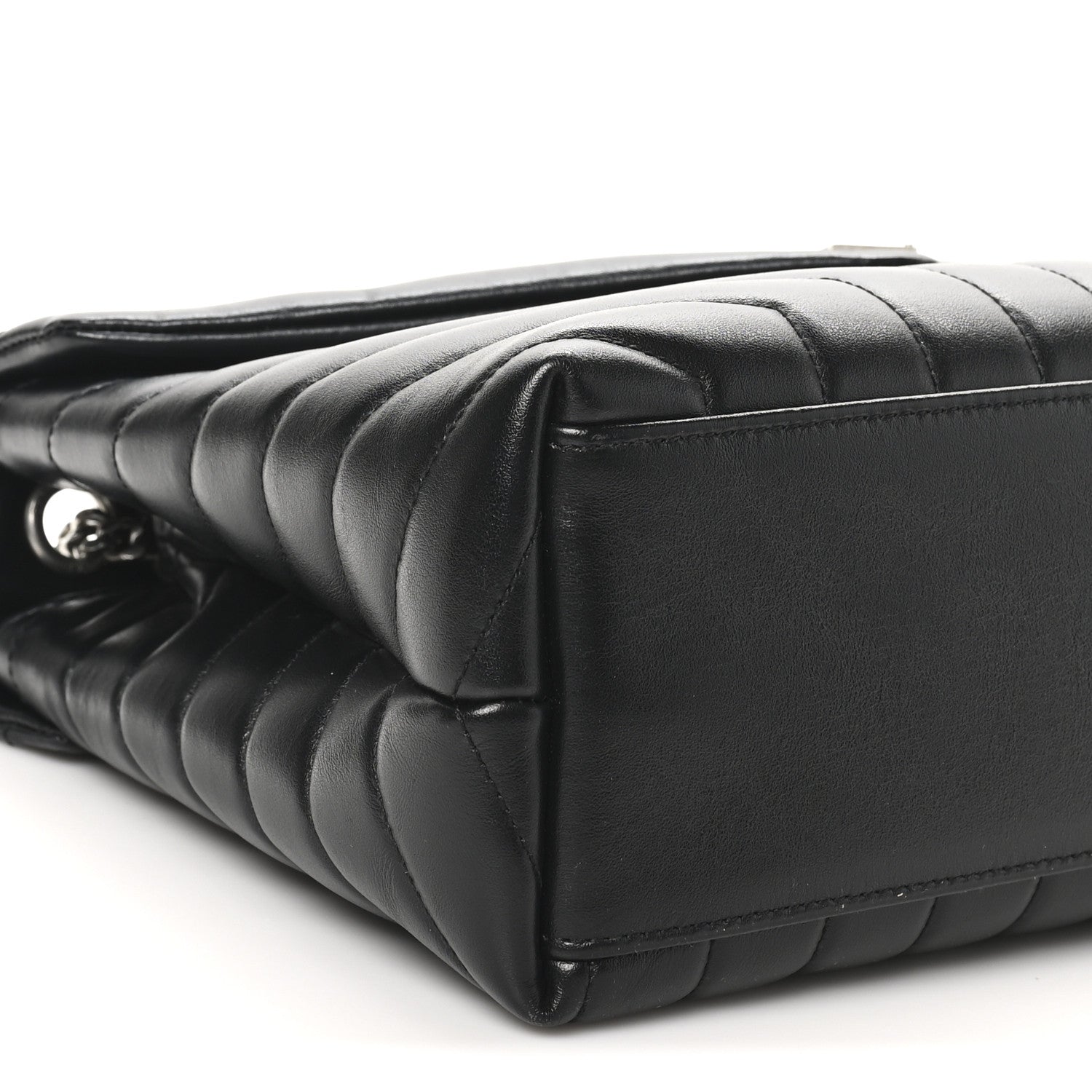 Saint Laurent Calfskin Y Quilted Monogram Medium Loulou Chain Satchel Black 9 of 10