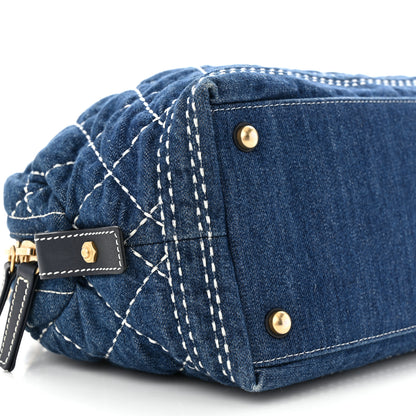 Chanel Denim Quilted CC Denim Trip Bowling Bag Blue 9 of 11