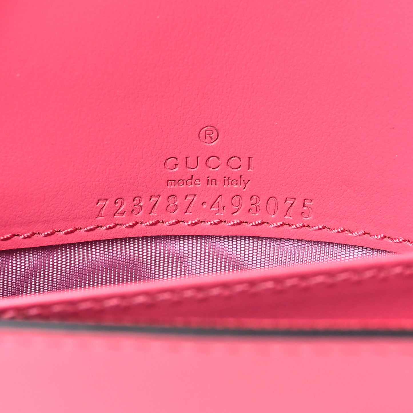 Calfskin GG Matelasse Chain Wallet Rhodamine Pink