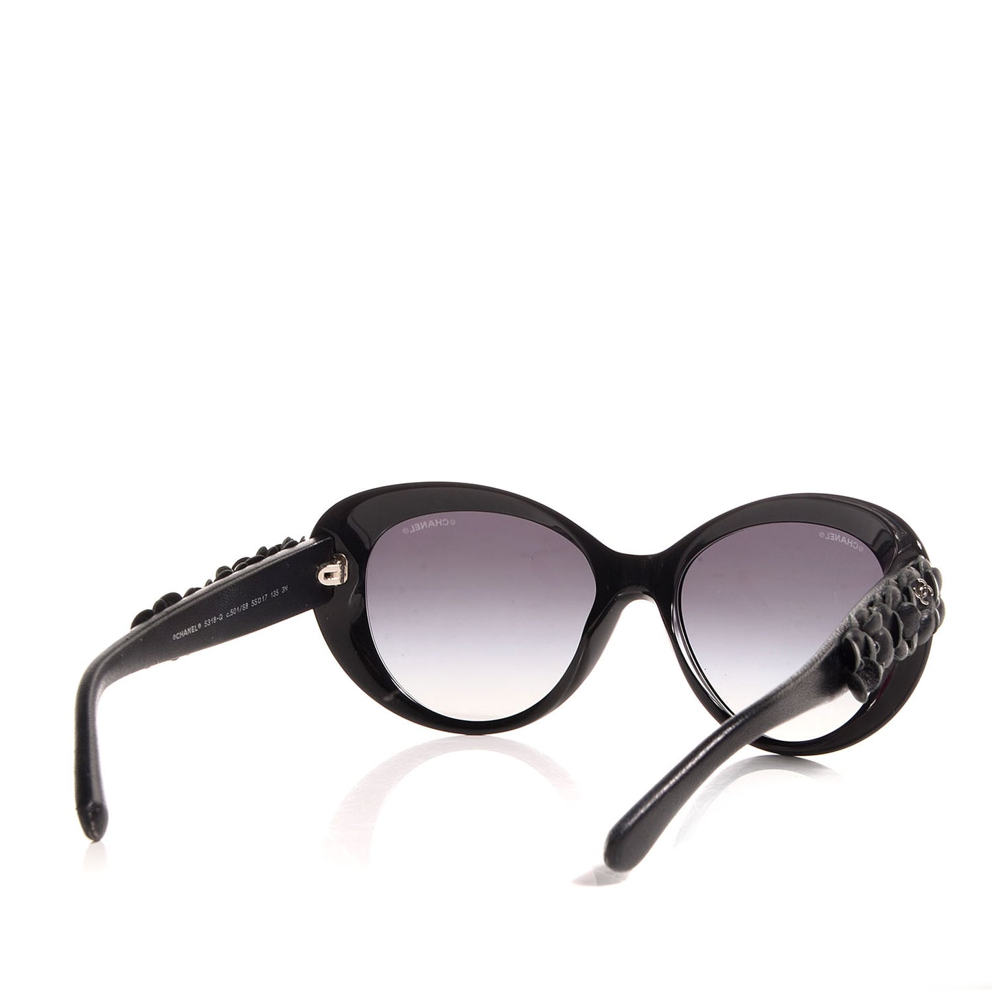 Lambskin Camellia CC Sunglasses 5318 Q Black