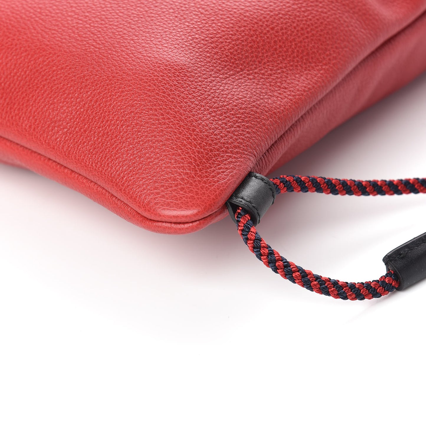 Calfskin Mens Logo Drawstring Backpack Red