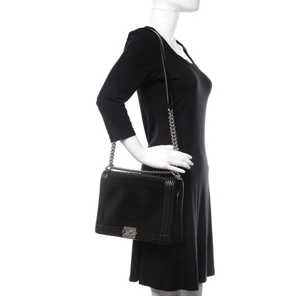 Chanel Glazed Calfskin Large Boy Flap Black 2 of 12