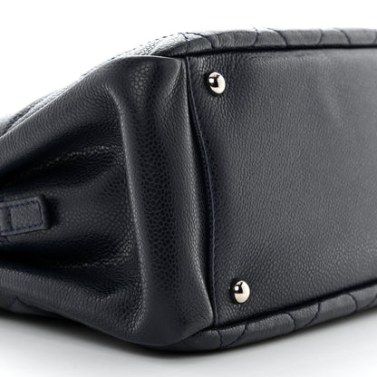 Chanel Caviar Quilted Timeless CC Soft Tote Navy Blue 9 of 10