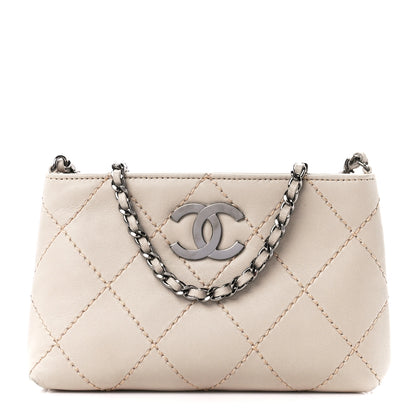 Chanel Lambskin Surpique Stitch Pochette Beige 1 of 12