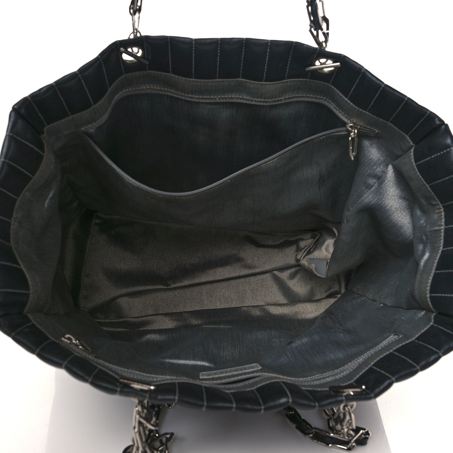 Chanel Lambskin Vertical Quilted Large Mademoiselle Tote Black 5 of 11