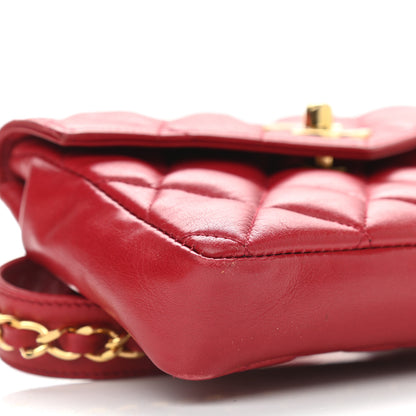 Chanel Lambskin Quilted Flap Waist Belt Bag 75 30 Red 8 of 10