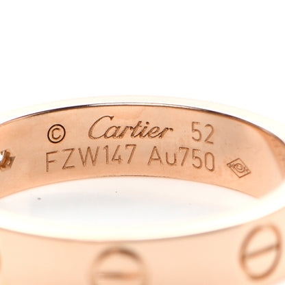 Cartier 18K Pink Gold Diamond 4mm LOVE Wedding Band Ring 52 6 4 of 6