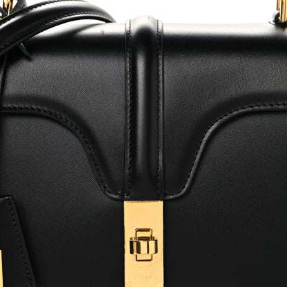 Celine Satinated Calfskin Small 16 Top Handle Bag Black 9 of 13