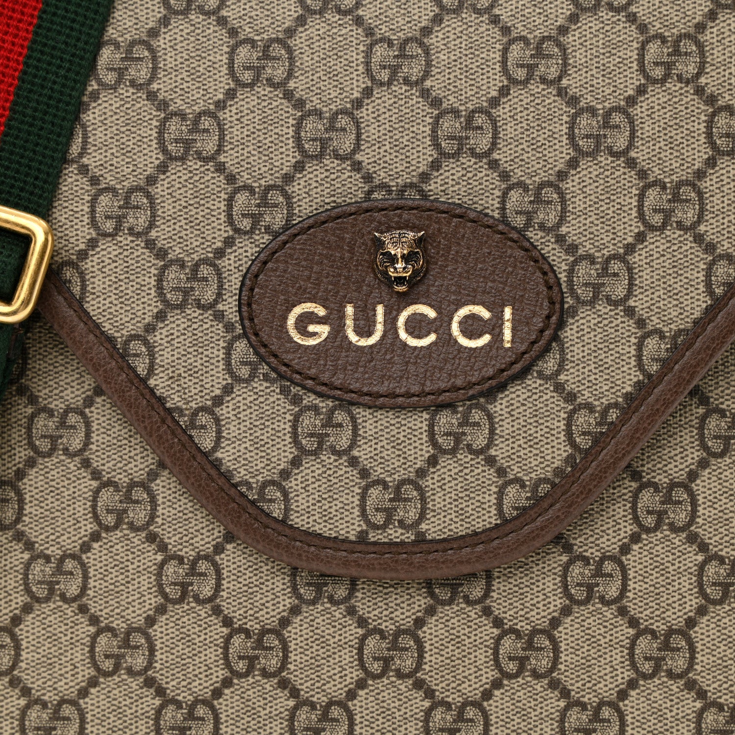 Gucci GG Supreme Monogram Web Medium Neo Vintage Flap Messenger Bag Beige New Acero 8 of 11