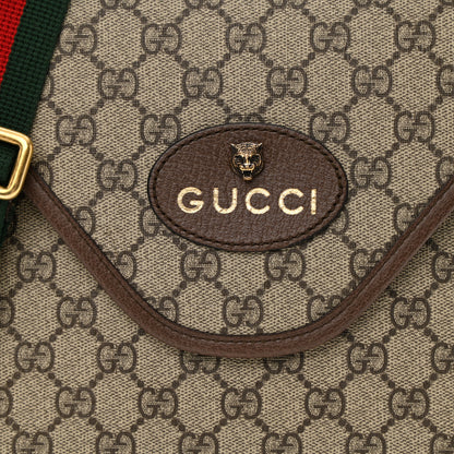 Gucci GG Supreme Monogram Web Medium Neo Vintage Flap Messenger Bag Beige New Acero 8 of 11
