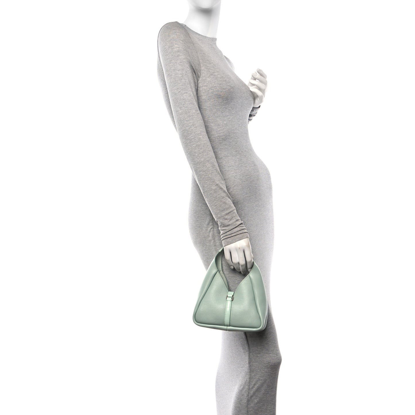 Textured Calfskin Mini G Hobo Celadon