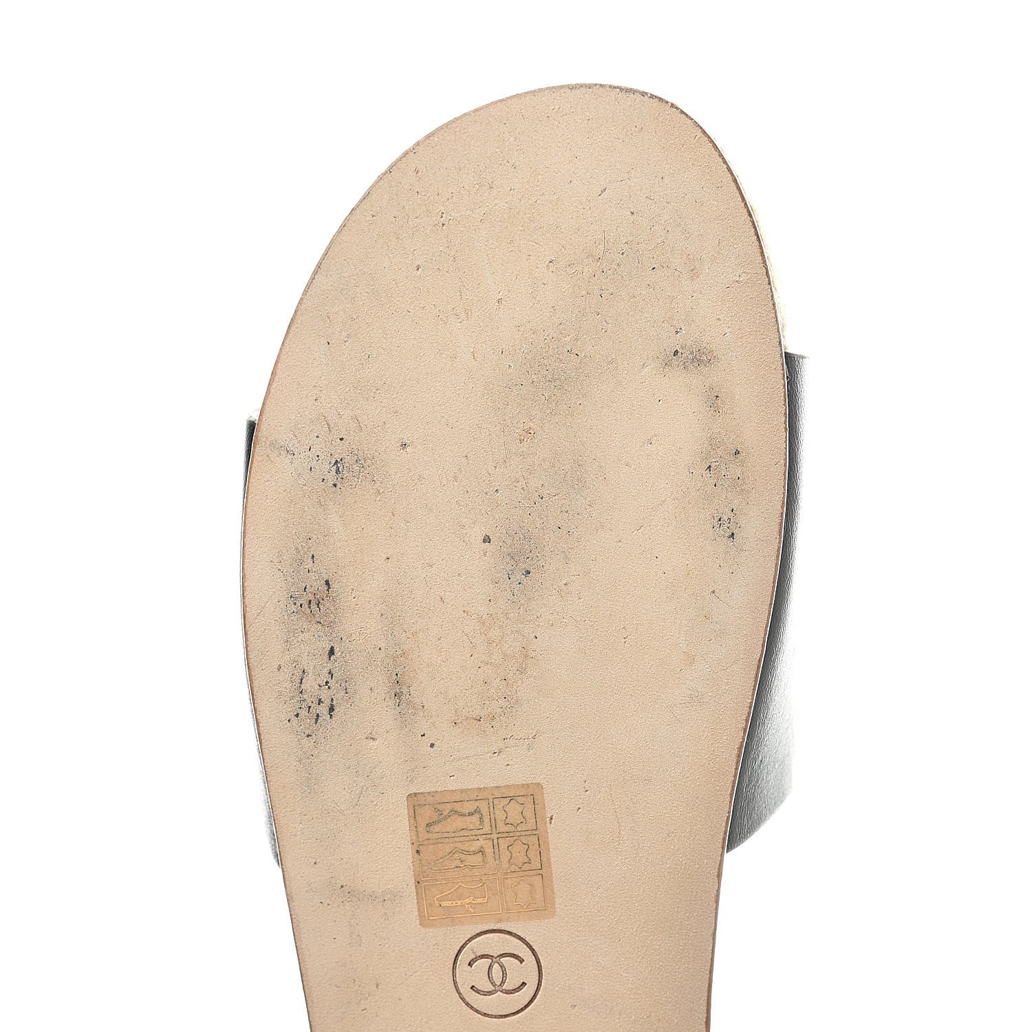 Chanel Calfskin Gripoix CC Espadrille Slip On Sandals 37.5 Black 10 of 11