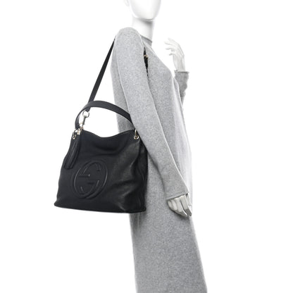 Gucci Pebbled Calfskin Large Soho Hobo Black 2 of 10