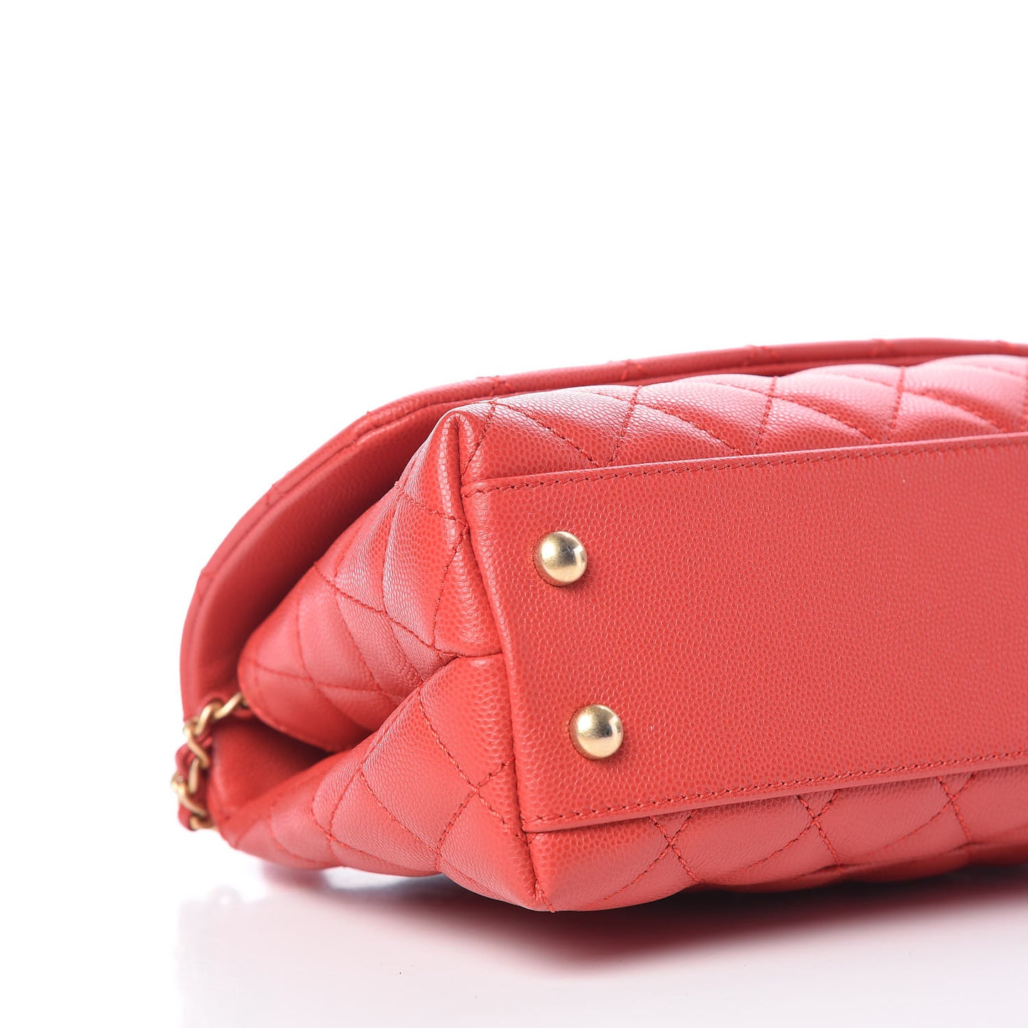 Caviar Quilted Mini Coco Handle Flap Red